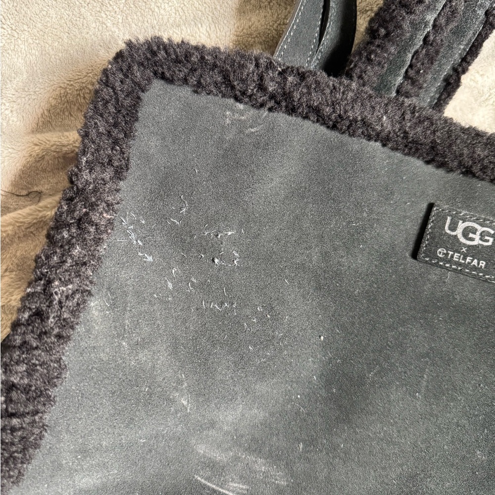 (SOLD) Telfar UGG Black Shearling Medium Shopping Bag - Picture 6 of 8